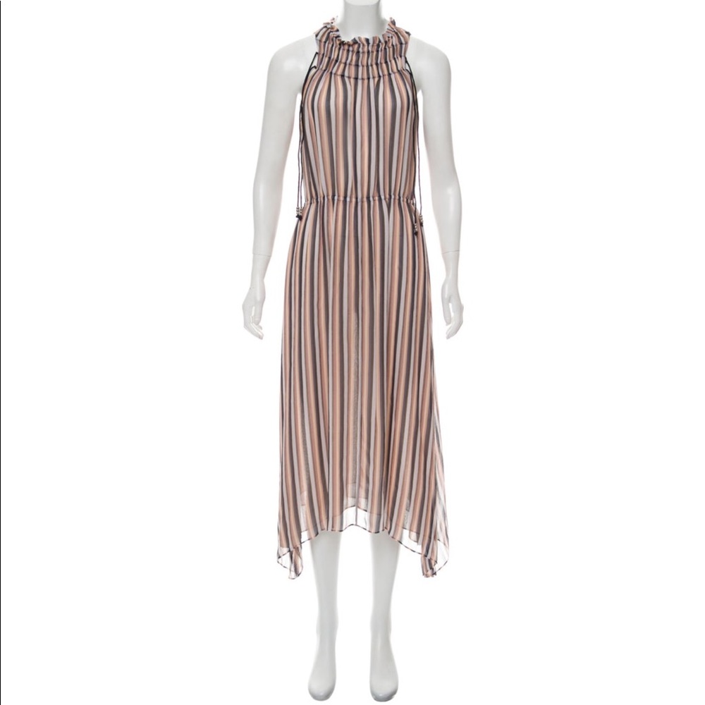 DEREK LAM 10 CROSBY Striped Maxi Dress Size Small
